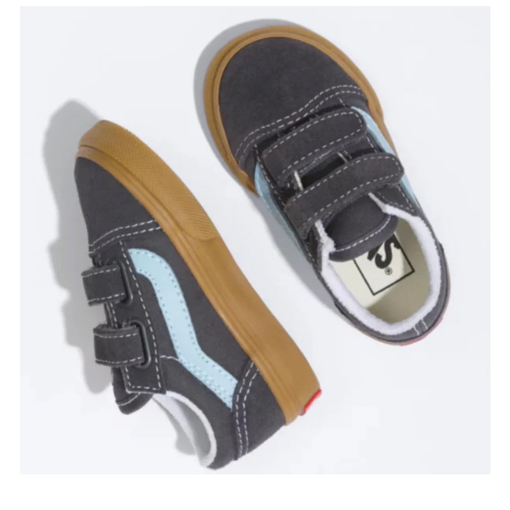 VANS - TODDLER OLD SKOOL V SHOES | ASPHALT (GUM)
